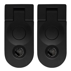 Lock Focus Round End Push Button Compression Latch, Black Finish in Pack of 2 - I/2302/6