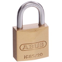 ABUS 65 Series Premium Padlock with 20mm Brass Body and 11.5mm Hardened Steel Shackle KA 205 - 6520KA5