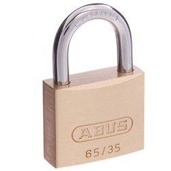 ABUS 65 Series Premium Padlock with 35mm Brass Body and 19mm Hardened Steel Shackle KA 6353 - 6535KA13