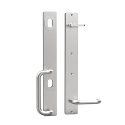 AMS Dual Lock Lever Handle Aluminium Left Handed Pair Handles with Turn Snib - DLLH33 T AL - Pair LH