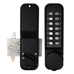 Borg Digital Lock 2606 Sliding Door Hook Bolt Version Easicode Pro Marine Grade Black - BL2606MGPROECP