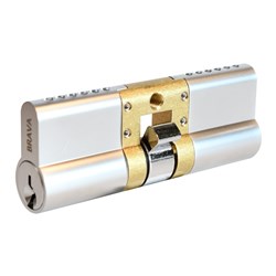 BRAVA Metro 905551 Rekeyable Modular Fixed Cam Double Cylinder LW4 Profile KD Satin Chrome