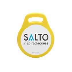 SALTO Keyfobs, DESfire 2K in Yellow Frame and suit SPACE Platform. Pack of 10 units.
