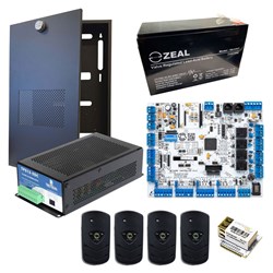 CS Technologies 4 Door Kit including IP Module, Power Supply, Enclosure and 4 CS8101 Proximity Readers