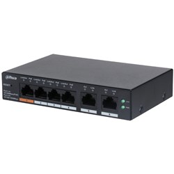 Dahua 6 Port Layer 2 Cloud Managed Network Switch with 4 PoE Ports plus 2 Uplink Ports - DH-CS4006-4ET-60