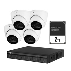 Dahua Lite Series 4 Channel Camera Kit including 4x 5MP Eyeball Fixed Lens Cameras and 2TB HDD