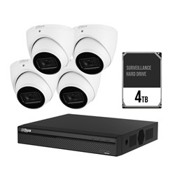 Dahua Lite Series 4 Channel Camera Kit including 4x 5MP Eyeball Fixed Lens Cameras and 4TB HDD