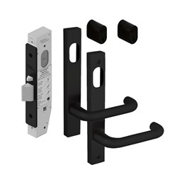 Dormakaba SB2212 Double Cylinder Lock Kit with 6400 Square End Plate Furniture and KD Cylinders PVD Black - SB2212KIT/DBL/ KDBLK 9400000013689