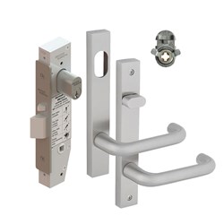 Dormakaba SB2212 Entrance Lock Kit with 6400 Square End Plate Furniture and KD Cylinder - SB2212 KIT3A S30 KD 9400000013404