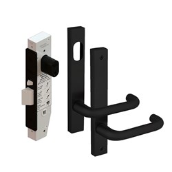 Dormakaba SB2212 Classroom Lock Kit with 6400 Square End Plate Furniture and KD Cylinder PVD Black - SB2212KIT/CLA/ KDBLK 9400000013688