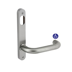 dormakaba Furniture Narrow Round End Plate Visible Fix with Cylinder Hole & 70 Lever SSS - 6501/70SSS 9400000016598
