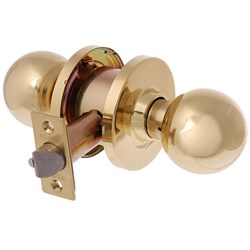 BRAVA Metro EA Series Passage Knob Set 70mm Backset Polished Brass - EA3182PB70