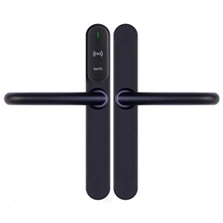 SALTO XS4 Original+ Escutcheon, Mifare BLE, 40mm Narrow Body, Z Handle, Black Finish with Black Reader, U Spindle Kit, For Outdoor Use