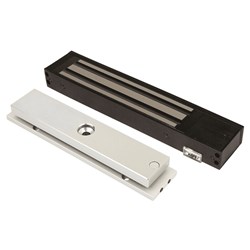 LOX Electro Magnetic Lock Slimline BLACK 280kg Monitored Single incl. Anti-Tamper Plate