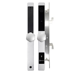 McGrath A231 Slimline Digital Lock, Hexagon Handle, Silver Finish with Euro Style 35mm Backset Hook Bolt Mortice Lock, Suits Sliding Doors