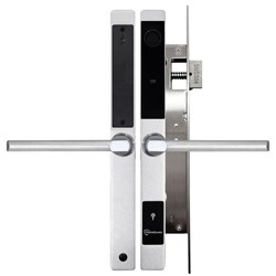 McGrath A231 Slimline Digital Lock, Lever Handle, Silver Finish with Euro Style 35mm Backset Hook Bolt Mortice Lock, Suits Sliding Doors