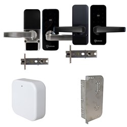McGrath Locks Albion Mix Colour Promo Pack, Includes 1 x Albion Black, 1 x Satin Nickel, 1 x G2 Gateway And 1 x Stainless Steel Fitting Template