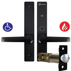 McGrath Hamilton Digital Lock With DDA Compliant Handles And 2 hour Fire Rating, Black Finish with 60/70mm Adjustable Latch