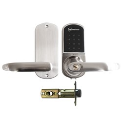 McGrath SJ8015 Digital Lock, Silver Finish with 60/70mm Adjustable Backset Tubular Latch