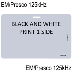 Neptune ISO Card EM/Presco 125kHz Black and White Print 1 Side with slot punch - long side