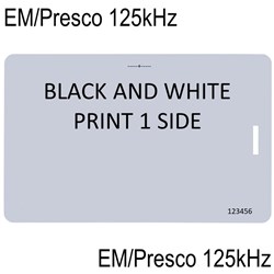 Neptune ISO Card EM/Presco 125kHz Black and White Print 1 Side with slot punch - short side