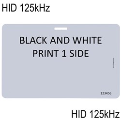 Neptune ISO Card HID 125kHz Black and White Print 1 Side with slot punch - long side