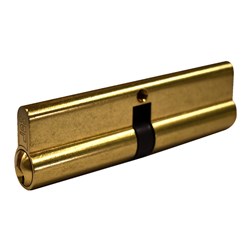 PROTECTOR Euro Double Cylinder with Fixed Cam LW4 Profile KD Polished Brass 100mm - PCD100-5P-KD-PB