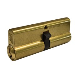 PROTECTOR Euro Double Cylinder with Fixed Cam LW4 Profile KD Polished Brass 90mm - PCD90-5P-KD-PB