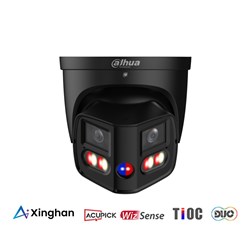 Dahua WizSense TIOC Duo Series IP 2x4MP IP67 IR 2.8mm Black Multi-Sensor Panoramic Eyeball Camera - DH-IPC-PDW3859PA180B