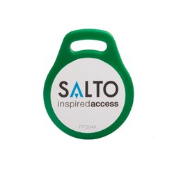 SALTO DESFire 4K FOB, GREEN FRAME WHITE CENTRE PKT = 10