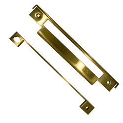 PROTECTOR Universal Rebate Kit 64009 suits 485 & 785 85mm pitch mortice locks Polish Brass PR64009