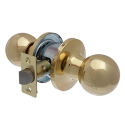 BRAVA Metro RA Series Tiebolt Passage Knob Set Adjustable Backset Polished Brass - RA3182PB