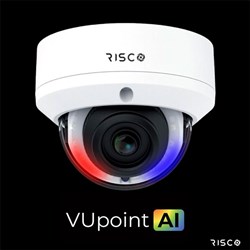 RISCO VUpoint AI 5MP PoE Active Deterrence Dome Camera with 2.8mm Fixed Lens, IP67 - RVCM32A330RA
