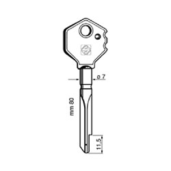 Silca XY4P Key Blank with Plastic Head for Yale Cars and Safe Doors