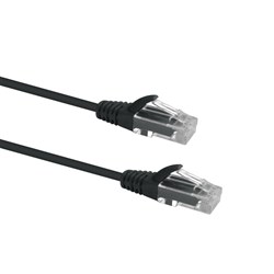 Datamaster CAT6 UTP Black Slim Patch Cable, 25cm - W2640SLIBLK