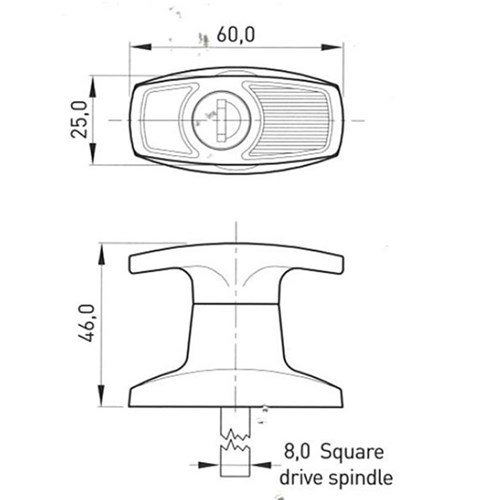 Lock Focus Small T Handle without Barrel Black