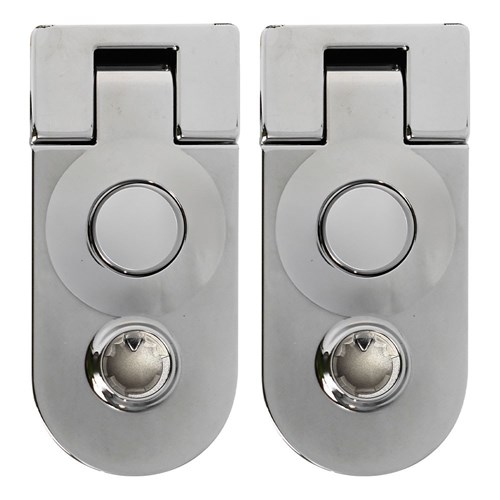 Lock Focus Round End Push Button Compression Latch, Bright Chrome Finish in Pack of 2 - I/2302/3