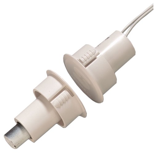 Aritech Hardwired Reed Switch White Detection Gap 13mm 1 NC Output Plastic Recessed Mount 25mm Cutout - 1078-N