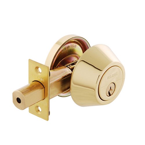 BRAVA Urban Deadbolt Single Cylinder TE2 Profile KD Polished Brass - 200BPB