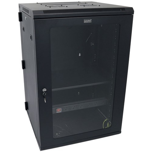 Datatek 18RU 600mm Swing Frame Wall Mount Data Cabinet SFPS Series includes accessories 600Wx600Dx905Hmm - 24B18RWS66FPS