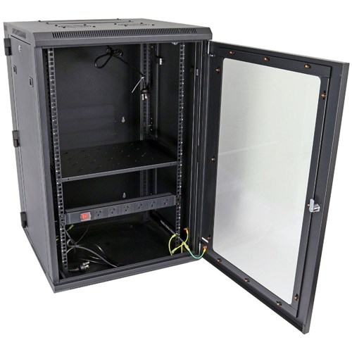 Datatek 18RU 600mm Swing Frame Wall Mount Data Cabinet SFPS Series includes accessories 600Wx600Dx905Hmm - 24B18RWS66FPS