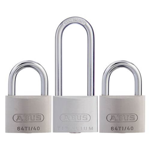 ABUS P/LOCK 64TI/40 TRIPLE C/BLISTER W/1xLONG SHACKLE KA