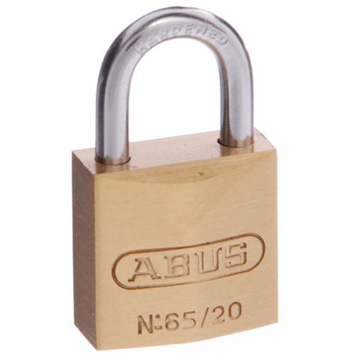 ABUS 65 Series Premium Padlock with 20mm Brass Body and 11.5mm Hardened Steel Shackle KA 6203 - 6520KA13