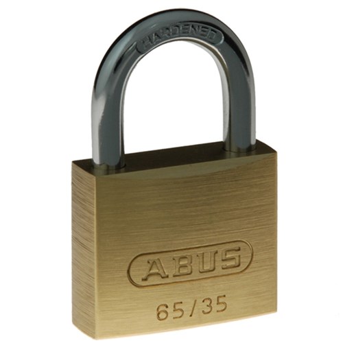 ABUS 65 Series Premium Padlock with 35mm Brass Body and 19mm Hardened Steel Shackle KA 6351 - 6535KA11