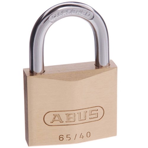 ABUS 65 Series Premium Padlock with 40mm Brass Body and 23mm Hardened Steel Shackle KA 410 - 6540KA10