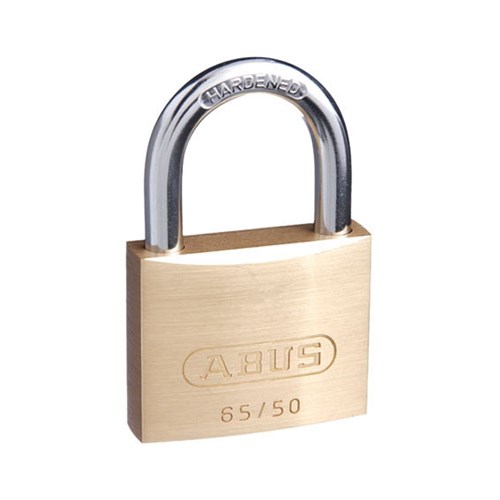 ABUS 65 Series Premium Padlock with 50mm Brass Body and 29.5mm Hardened Steel Shackle KA 6505 - 6550KA15