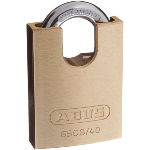 ABUS 65 Series Premium Padlock with 40mm Brass Body and 20.5mm Concealed Hardened Steel Shackle KA 6402 - 65CS40KA12