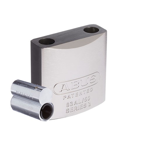 ABUS 83AL Series Premium Rekeyable Padlock with 50mm Silver Aluminium Body Less Shackle Less Plug - 83AL50NNATB