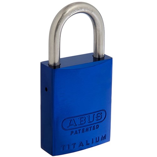 ABUS 83AL Series Premium Rekeyable Padlock with 40mm Blue Aluminium Body and 25mm Stainless Steel Shackle KD - 83ALIB40BLUKD