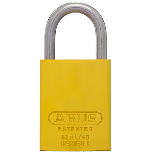 ABUS 83AL Series Premium Rekeyable Padlock with 40mm Yellow Aluminium Body and 25mm Stainless Steel Shackle KD - 83ALIB40YELKD